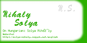 mihaly solya business card